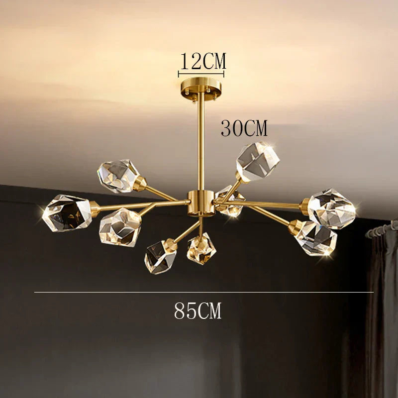 DecorBites™ Crystal Chandelier: Luxury Living Room Dining Ceiling Light