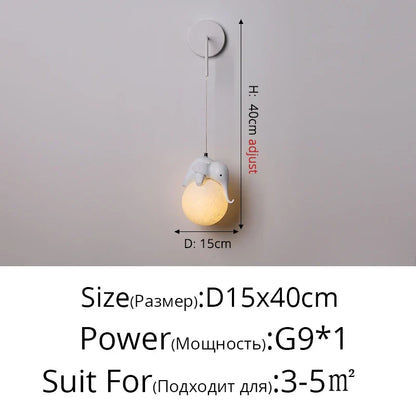 DecorBites™ Bear Bedroom Wall Lamp: Modern Chandelier for Living Room, Study & Dining Room