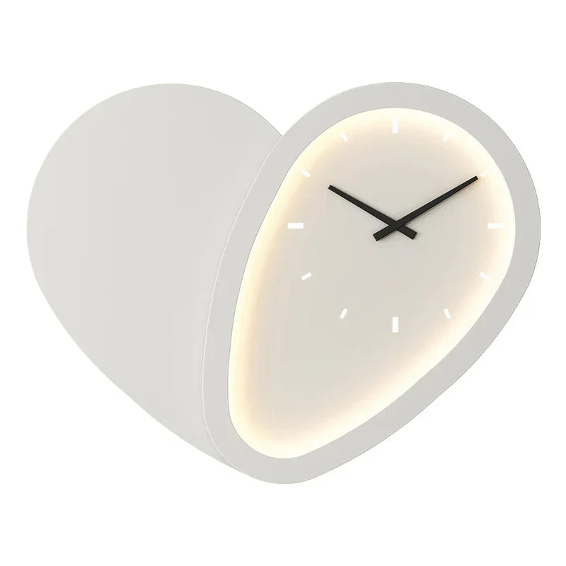 DecorBites™ Love Shaped Clock Wall Lamp Sconce Dimmable Indoor Bedroom Lighting