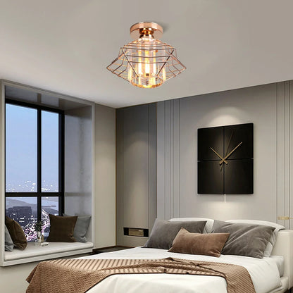 DecorBites™ Crystal Ceiling Chandelier: Modern Industrial LED Indoor Lighting Fixture