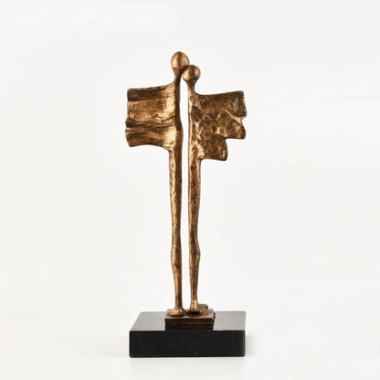 DecorBites™ Abstract Iron Cast Couple Statue for Home Decor and Family Happiness