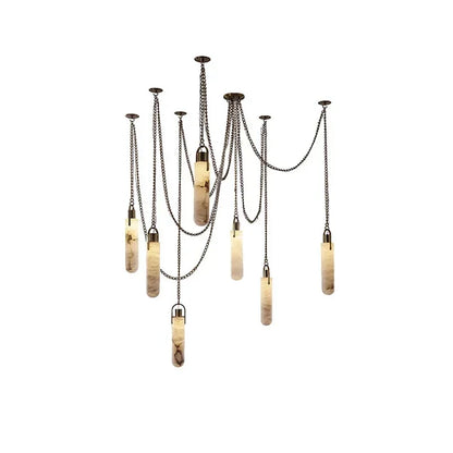 DecorBites™ Gold Chrome LED Chandelier for Dining Room - 2025 Marble Design