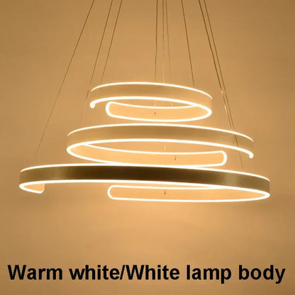 DecorBites™ Geometric Circle Rings LED Pendant Light Fixture