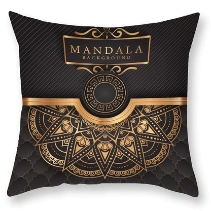 DecorBites™ Black Gold Mandala Luxury Printed Pillowcase §