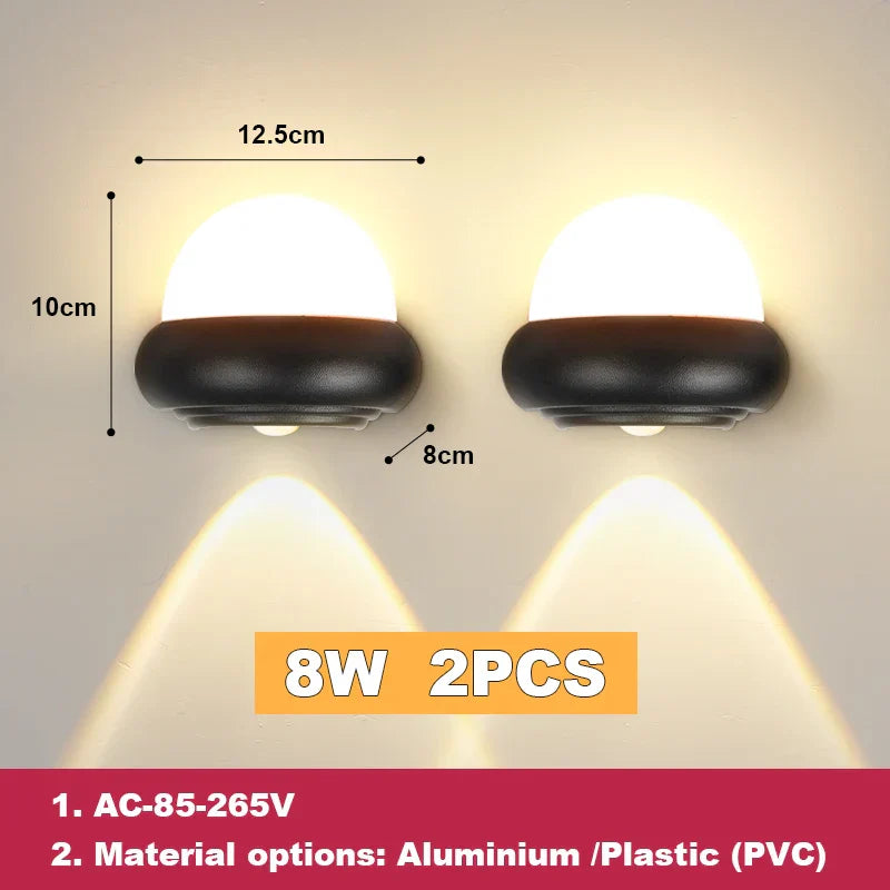 DecorBites™ LED Wall Lamp: Interior & Exterior HomeDecor Light for Courtyard, Stair, Bedroom & Garden