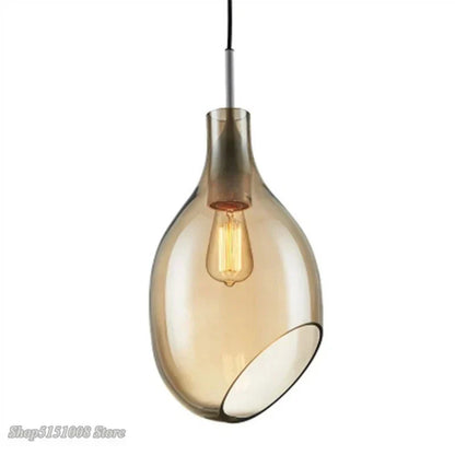 DecorBites™ Glass Pendant Lights: Modern Wine Bottle Lamps for Living Room, Bedroom, Kitchen