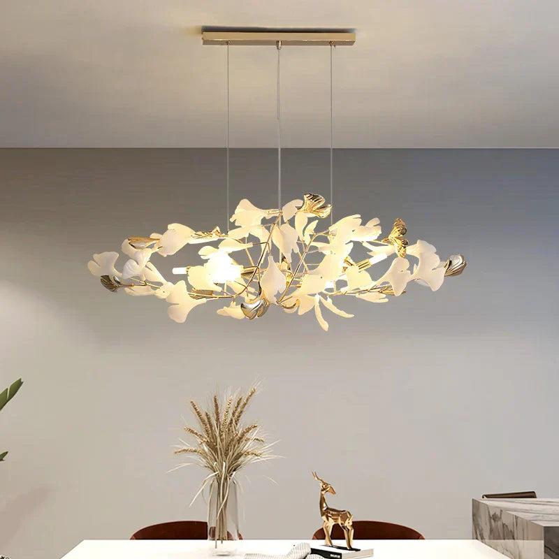 DecorBites™ Ginkgo Leaf Chandelier: Elegant Nordic Art Luxury for Dining Room, Bedroom, Living Room