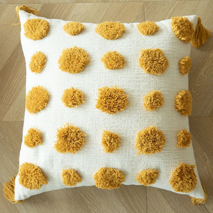 DecorBites™ Geometric Tufted Embroidered Cotton Canvas Cushion Cover 45*45cm