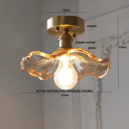 DecorBites™ Glass Flush Mounted Ceiling Light Fixture - Modern Nordic Green Glass LED Ceiling Lamp