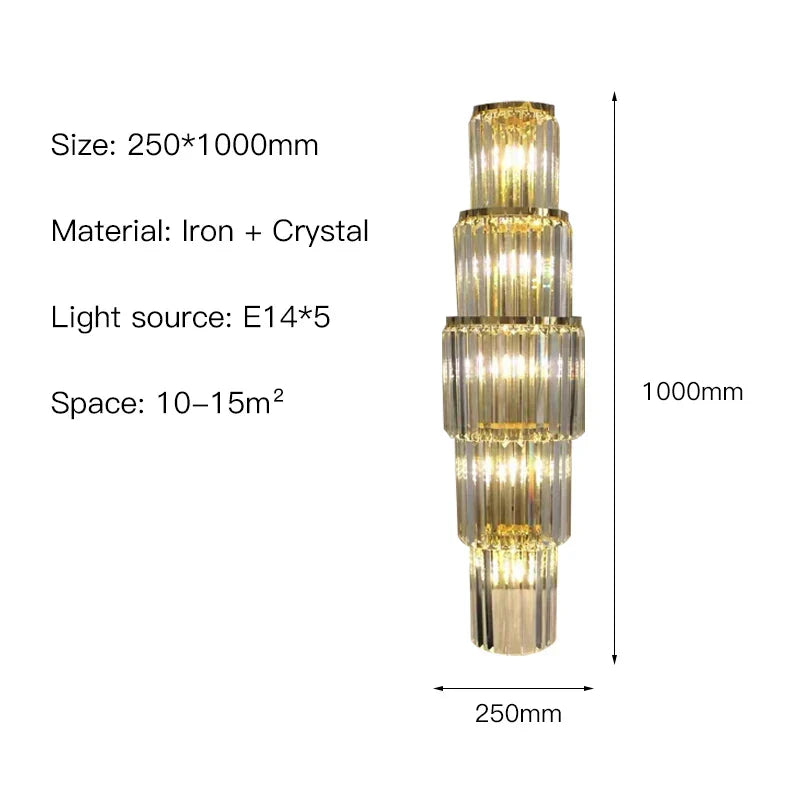 DecorBites™ Crystal Nordic Wall Lamp Modern Luxury Home Decor Wall Sconce