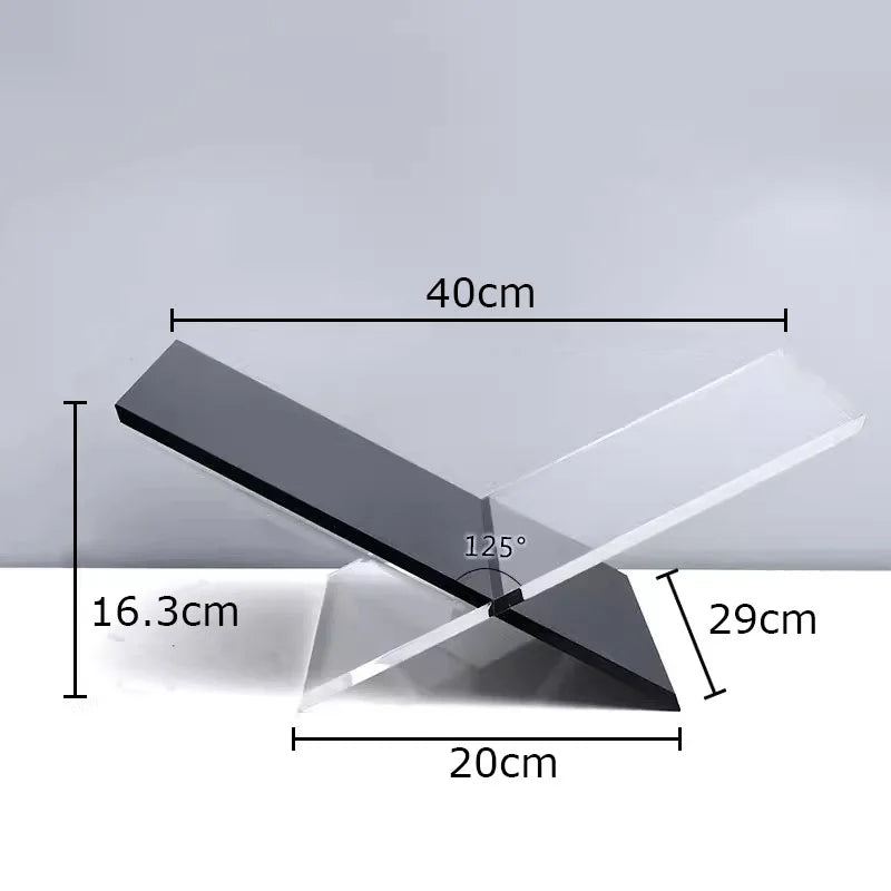 DecorBites™ Acrylic Bookshelf Marble Base Organizer Modern Home Decor Shelf Magazine Holder