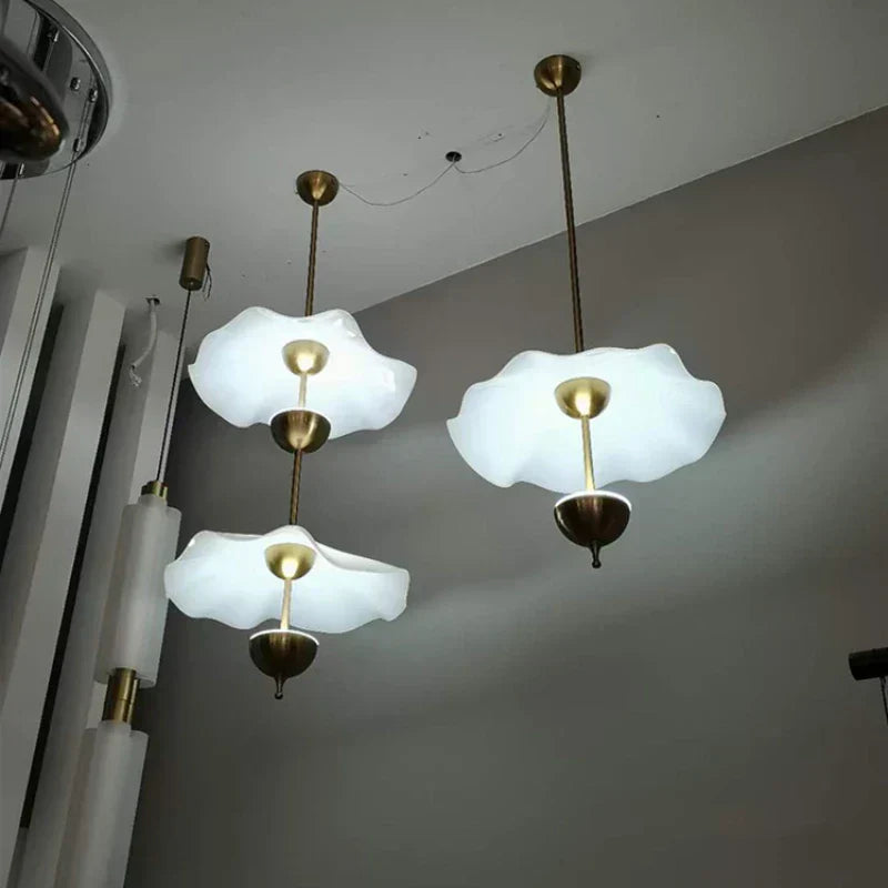DecorBites™ Lotus Leaf Pendant Lamp - Gold Metal Art Deco Lighting for Home, Restaurant, Shop