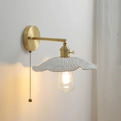 DecorBites™ Ceramic Copper LED Wall Light with Pull Chain Switch for Modern Nordic Home Decor