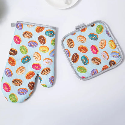 DecorBites™ Cotton Kitchen Baking Microwave Gloves for Heat Resistant Baking Oven Safety