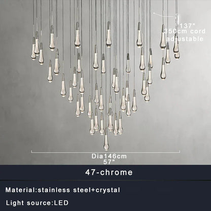 DecorBites™ Brass Crystal Ceiling Pendant Light Luxury Large Home Decor Fixture