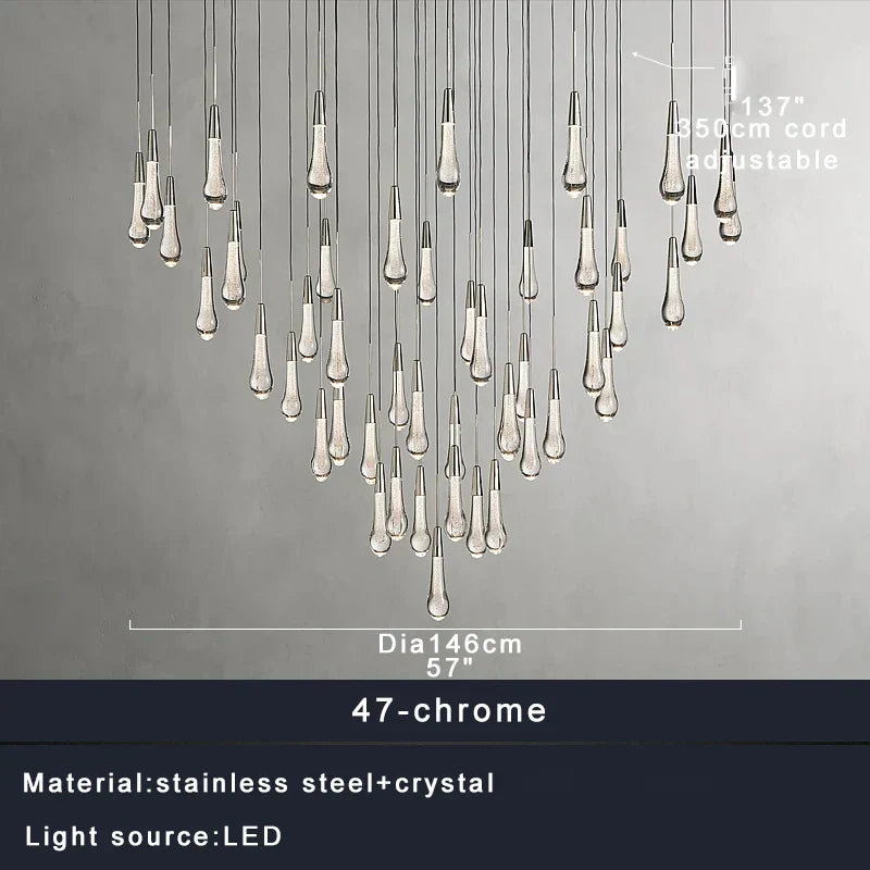 DecorBites™ Crystal Ceiling Pendant Lights for Dining Room, Luxury Designer Foyer Decor Lighting