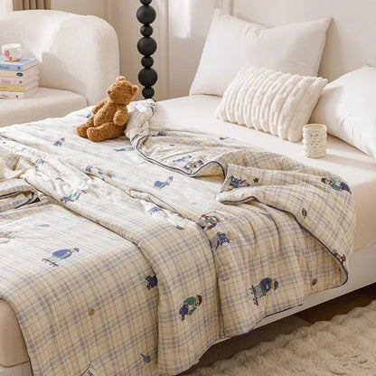 DecorBites™ Cooling Summer Blanket | Soft & Breathable Natural Plant Comforter
