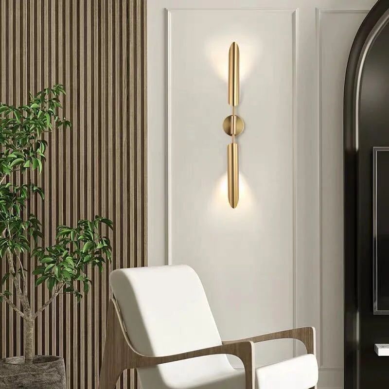 DecorBites™ Golden Inclined Tube Wall Light for Modern Luxury Living Room and Bedroom