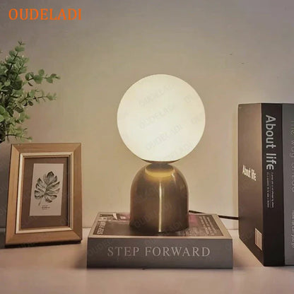 DecorBites™ Black Iron Glass Ball Table Lamps - Nordic LED Lighting Fixture for Home Decor