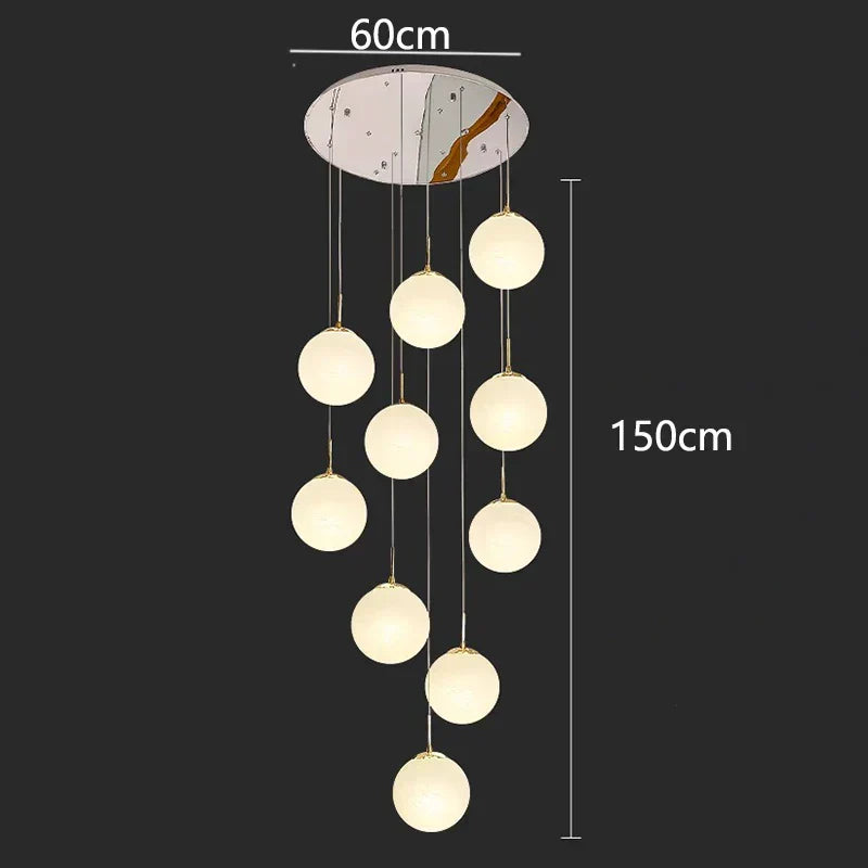 DecorBites™ Crystal Chandelier Stair Pendant Light Modern Interior Lighting for Living Room