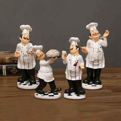 DecorBites™ Bearded Chef Resin Figure Sculpture Modern Kitchen Desk Decor Ornaments
