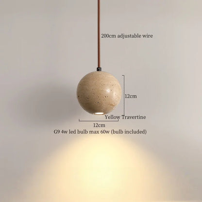 DecorBites™ Black Travertine LED Pendant Lamps: Nordic Modern Home Decoration Interior Hanging Light