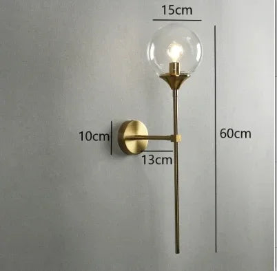 DecorBites™ Glass Ball Wall Lamps: Modern Nordic Golden Chrome Lighting Fixtures for Living Room, Kitchen