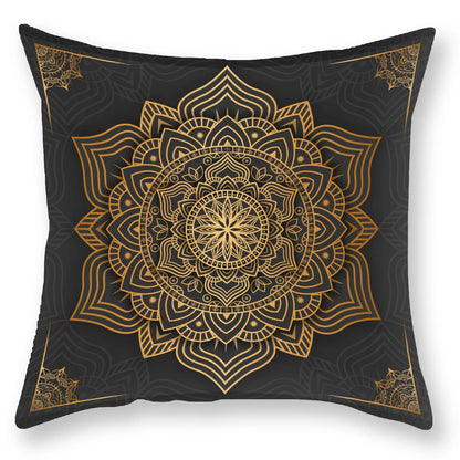 DecorBites™ Black Gold Mandala Luxury Printed Pillowcase §
