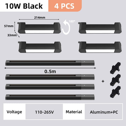 DecorBites™ LED Track Light Set: Rail Track Lamp, Floodlight, Chandelier for Home Decor.