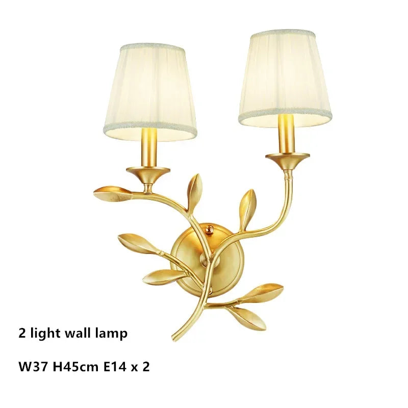 DecorBites™ Gold Copper Chandelier with Fabric Shades & LED Lighting