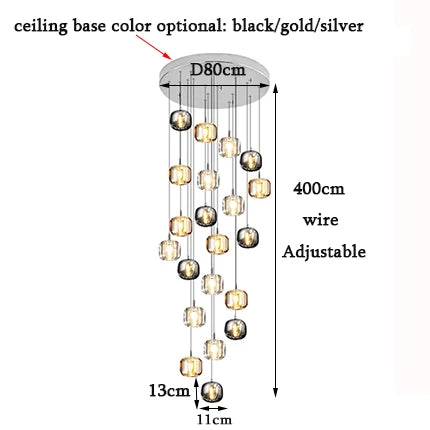 DecorBites™ Crystal LED Chandelier for Home Decoration and Modern Lighting