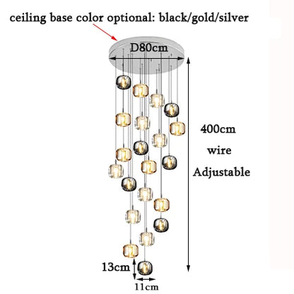 DecorBites™ Crystal LED Chandelier for Home Decoration and Modern Lighting