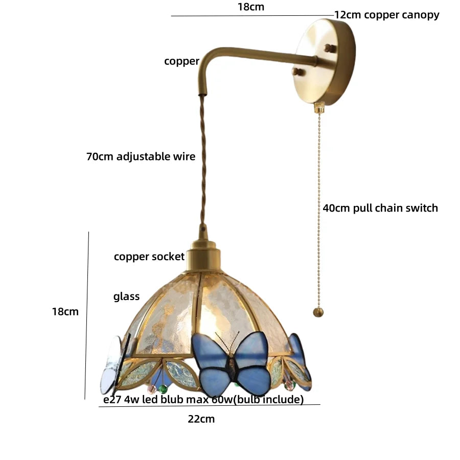 DecorBites™ Butterfly Glass LED Wall Lights - Modern Nordic Style Bedside Lamp