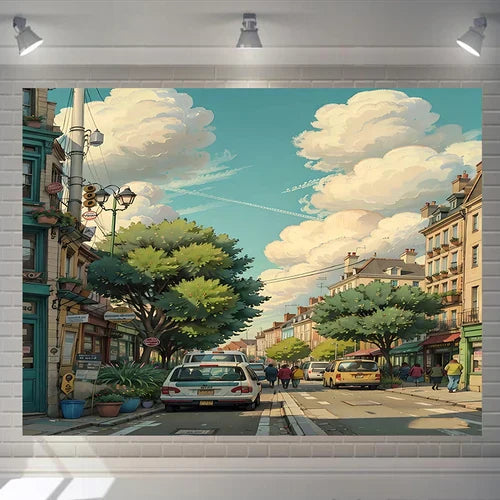 DecorBites™ Love Street Landscape Wall Hanging Tapestry for Bedroom Decor