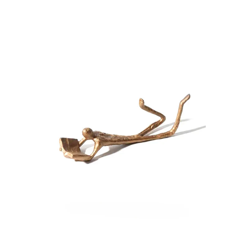 DecorBites™ Golden Readers Character Sculpture for Home Decoration