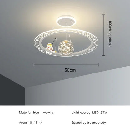 DecorBites™ LED Chandelier for Boy's Room with Remote Control and Modern Design