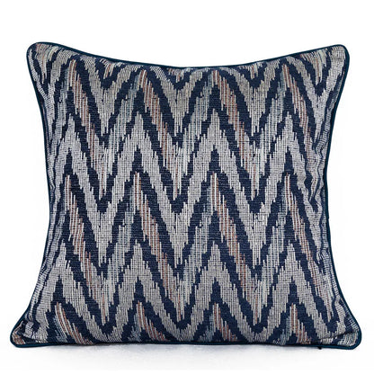 DecorBites™ Blue Geometry Jacquard Pillow Cover 45x45cm Sofa Decoration