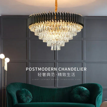 DecorBites™ Crystal LED Pendant Chandelier: Modern Luxury Living Room Dining Lighting Fixture