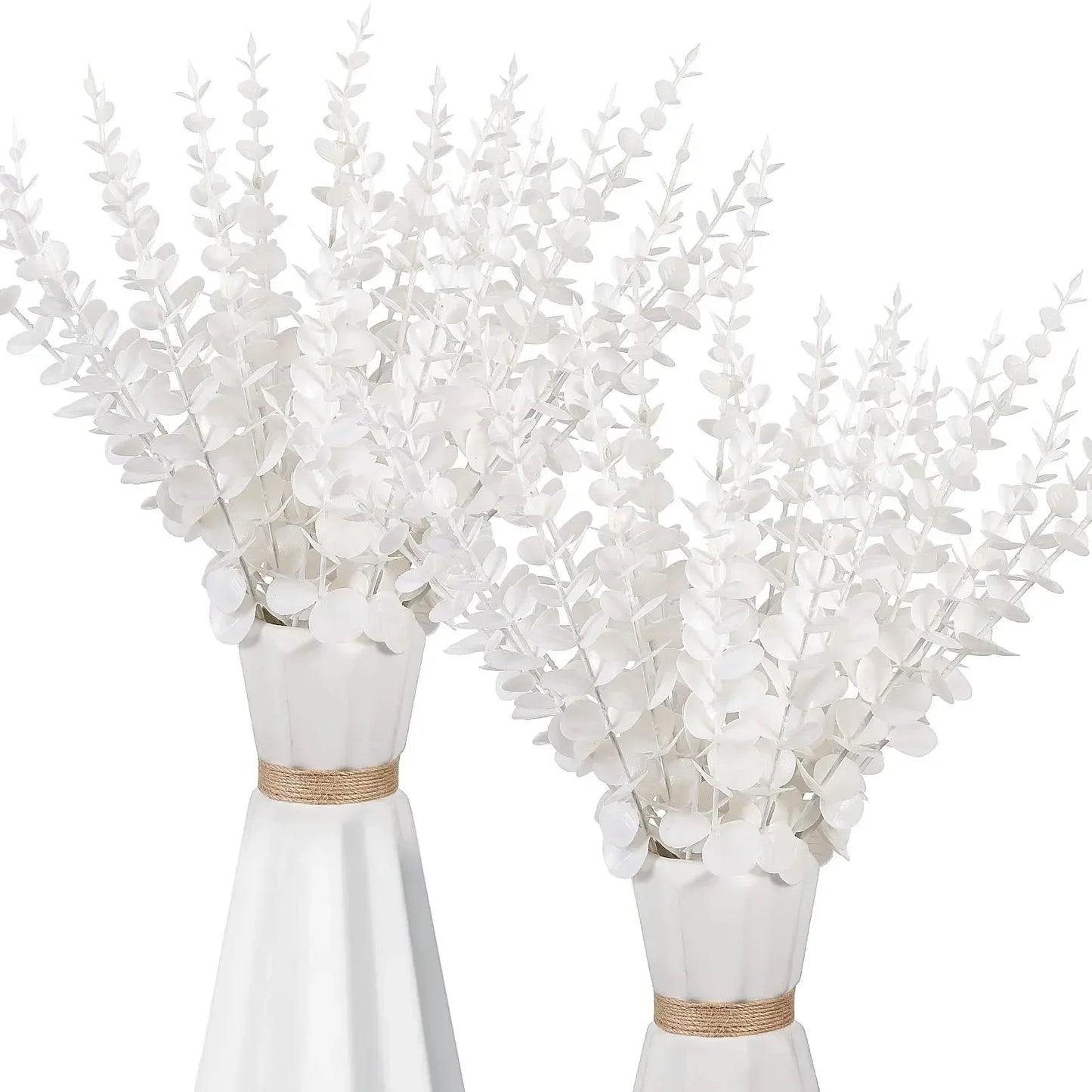 DecorBites™ Golden Eucalyptus Leaves Stem x10 - Artificial Autumn Wedding DIY Decoration