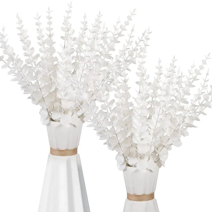 DecorBites™ Golden Eucalyptus Leaves Stem x10 - Artificial Autumn Wedding DIY Decoration
