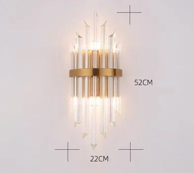 DecorBites™ Black Gold Crystal Wall Sconce LED Light for Bedroom Living Room Home Décor