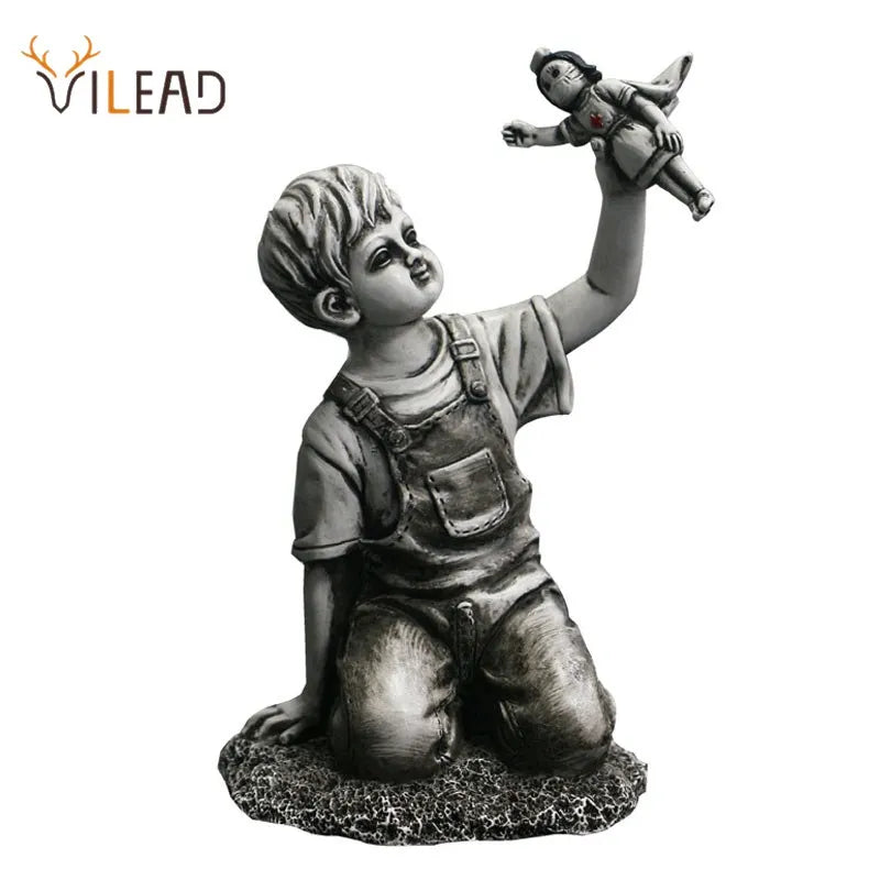 DecorBites™ Banksy Sculpture Boy NHS Super Nurse Angel Figurines for Home Decor