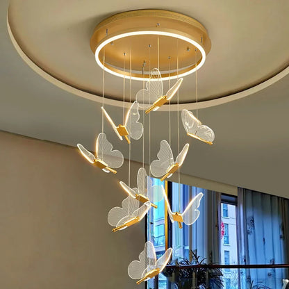 DecorBites™ Butterfly LED Chandelier for Villa Duplex Living Room Decoration