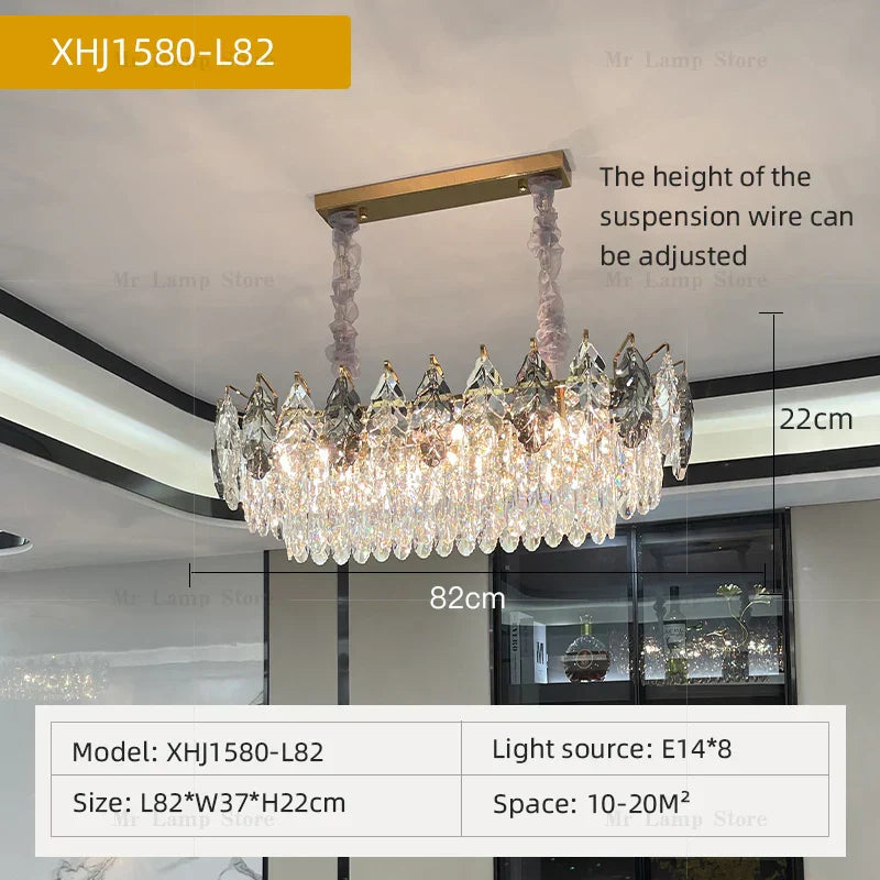 DecorBites™ Crystal Chandelier: Luxury Modern Lighting for Living Room, Bedroom, Kitchen