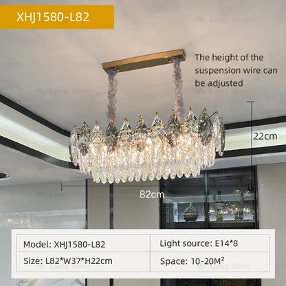 DecorBites™ Crystal Chandelier: Luxury Modern Lighting for Living Room, Bedroom, Kitchen