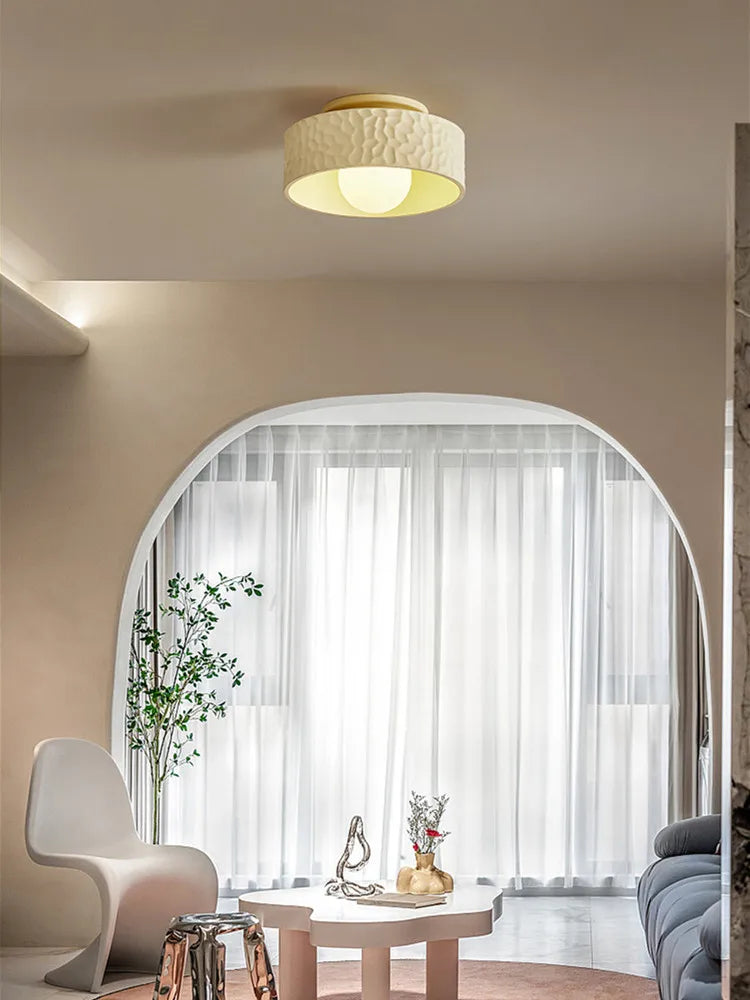 DecorBites™ French Minimalist Cream Ceiling Light for Elegant Living Spaces