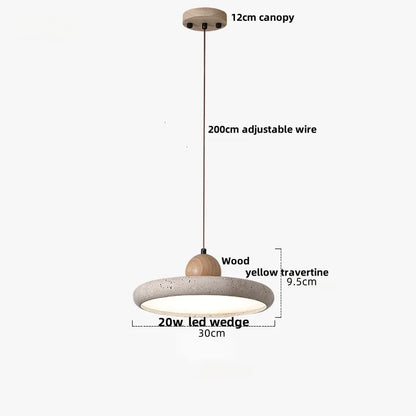 DecorBites™ LED Pendant Lamp Wood Globe Round Yellow Stone Hanging Lights