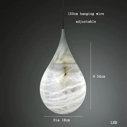 DecorBites™ Alabaster Marble Pendant Lights for Luxury Dining Room, Kitchen & Bar Décor