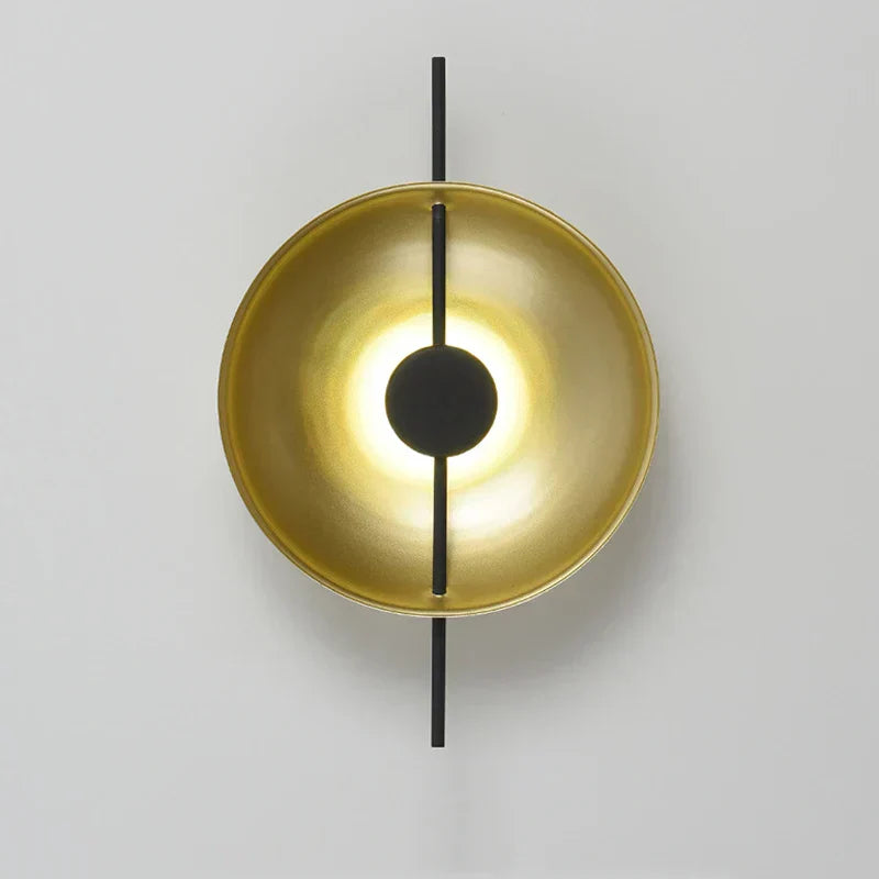 ™ Gold Circle LED Wall Light 10W, Postmodern Black Sconce for Foyer, Bedside, Hotel, Aisle