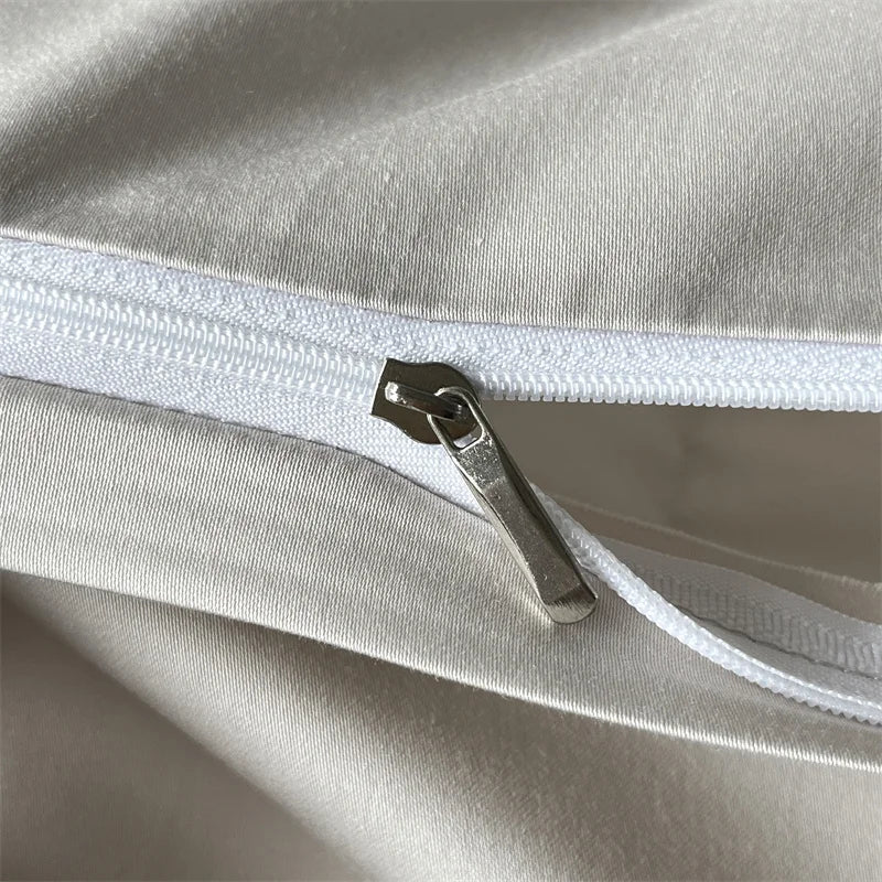 DecorBites™ Jacquard Bedding Set - Lyocell Cotton Bed Linens, Sheet, Pillowcase, Quilt Cover